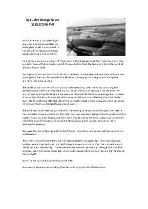 A preview of a PDF biography for Sacre, John George